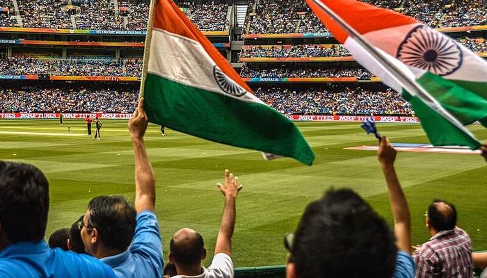 Bharat Army supporters at a cricket match